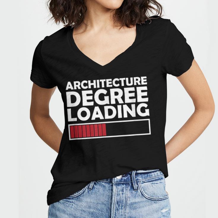 Architecture Degree Loading Graduation Student Women's Jersey Short Sleeve Deep V-Neck Tshirt
