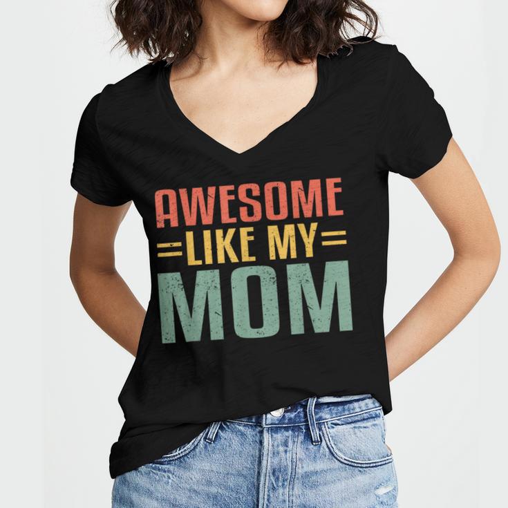 Awesome Like My Mom For Graduation Day Women's Jersey Short Sleeve Deep V-Neck Tshirt
