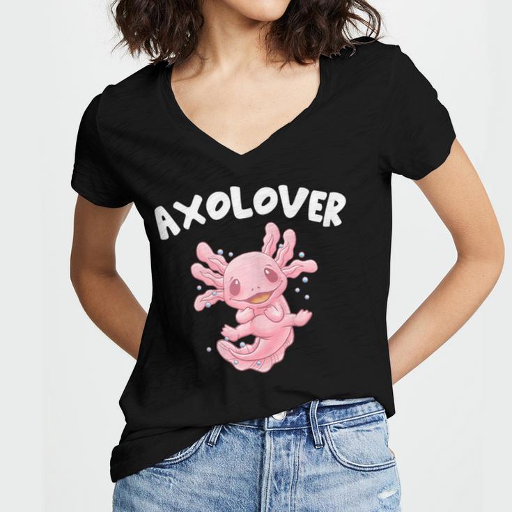 Axolovert Axolotl Humor Salamander Introvert Women's Jersey Short Sleeve Deep V-Neck Tshirt Axolovert Axolotl Humor Salamander Introvert Women's Jersey Short Sleeve Deep V-Neck Tshirt