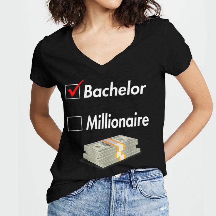 Bachelor Graduation Women's Jersey Short Sleeve Deep V-Neck Tshirt