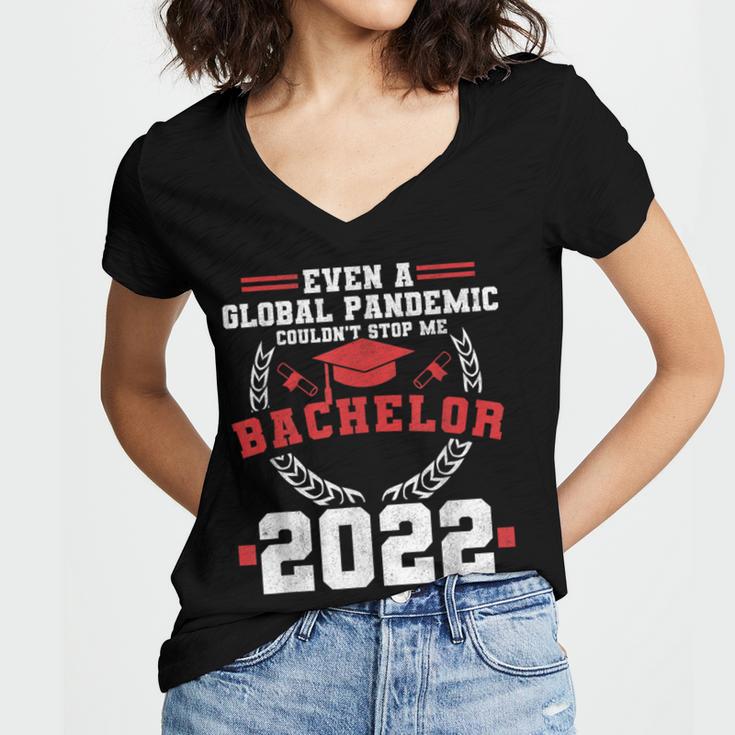 Bachelors Graduation 2022 Degree Bachelor Graduate Women's Jersey Short Sleeve Deep V-Neck Tshirt