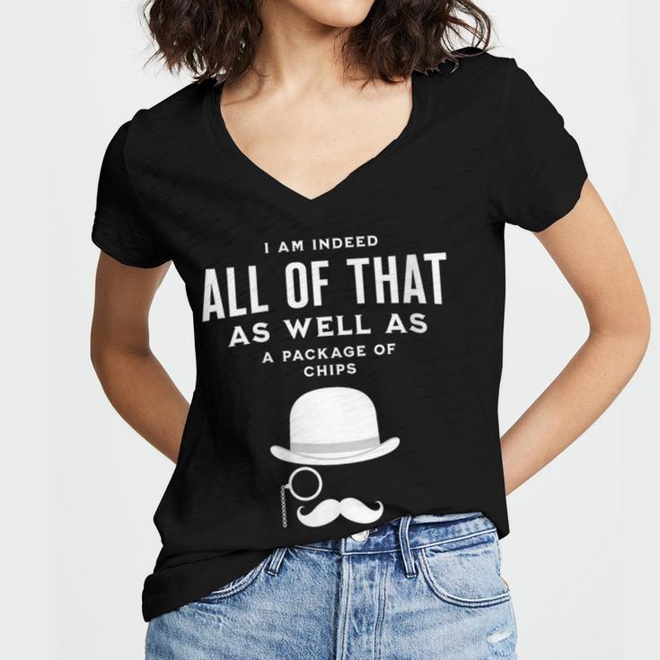 All Of That Bag Chips 1990s Nostalgia Saying British Women's Jersey Short Sleeve Deep V-Neck Tshirt