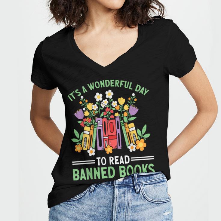 Banned Books Week Librarian Reading Women's Jersey Short Sleeve Deep V-Neck Tshirt Banned Books Week Librarian Reading Women's Jersey Short Sleeve Deep V-Neck Tshirt
