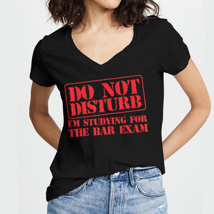 Bar Exam Law School Graduation Study T-Shirt Women's Jersey Short Sleeve Deep V-Neck Tshirt