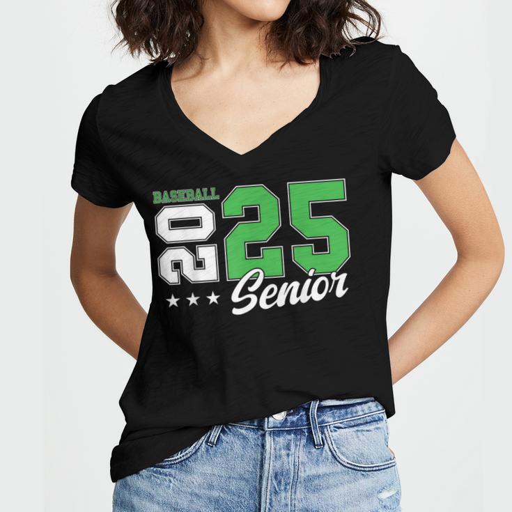Baseball Senior Night Baseball Senior 2025 Graduation 61 Women's Jersey Short Sleeve Deep V-Neck Tshirt
