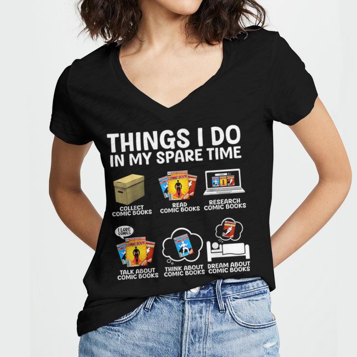 Best Comic Book For Men Women Comic Book Collectors Women's Jersey Short Sleeve Deep V-Neck Tshirt