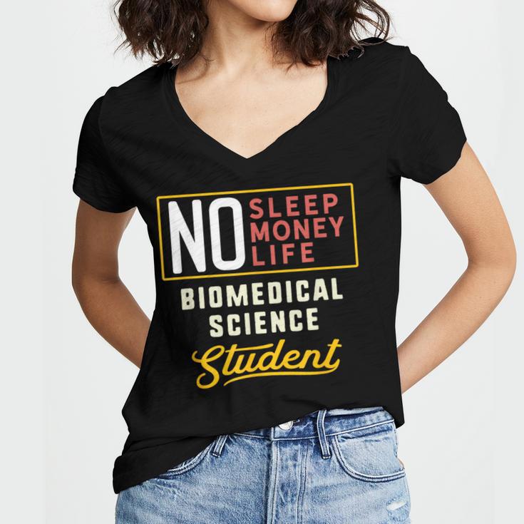Biomedical Science Major Student Shirt Graduation Women's Jersey Short Sleeve Deep V-Neck Tshirt