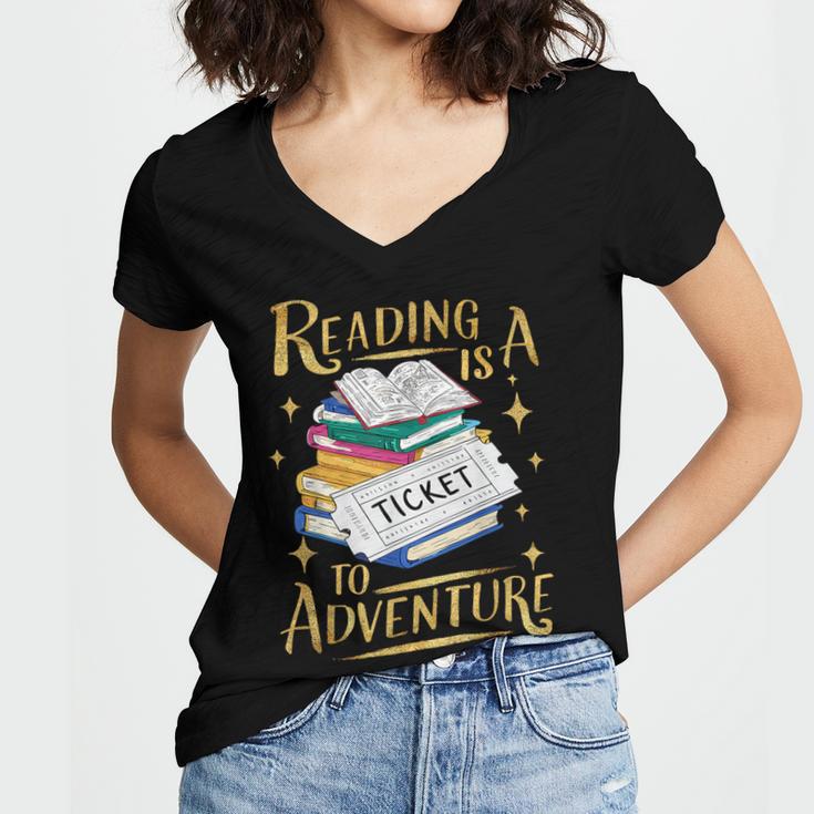 Book Adventure Library Student Teacher Book Women's Jersey Short Sleeve Deep V-Neck Tshirt Book Adventure Library Student Teacher Book Women's Jersey Short Sleeve Deep V-Neck Tshirt