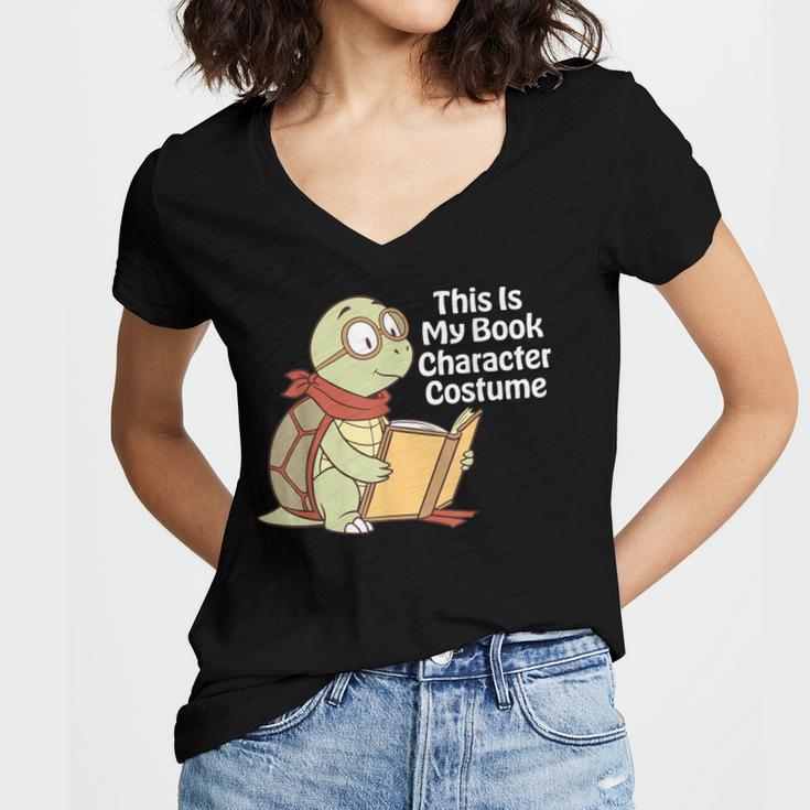 This Is My Book Character Costume Turtle Kids Reading Women's Jersey Short Sleeve Deep V-Neck Tshirt This Is My Book Character Costume Turtle Kids Reading Women's Jersey Short Sleeve Deep V-Neck Tshirt