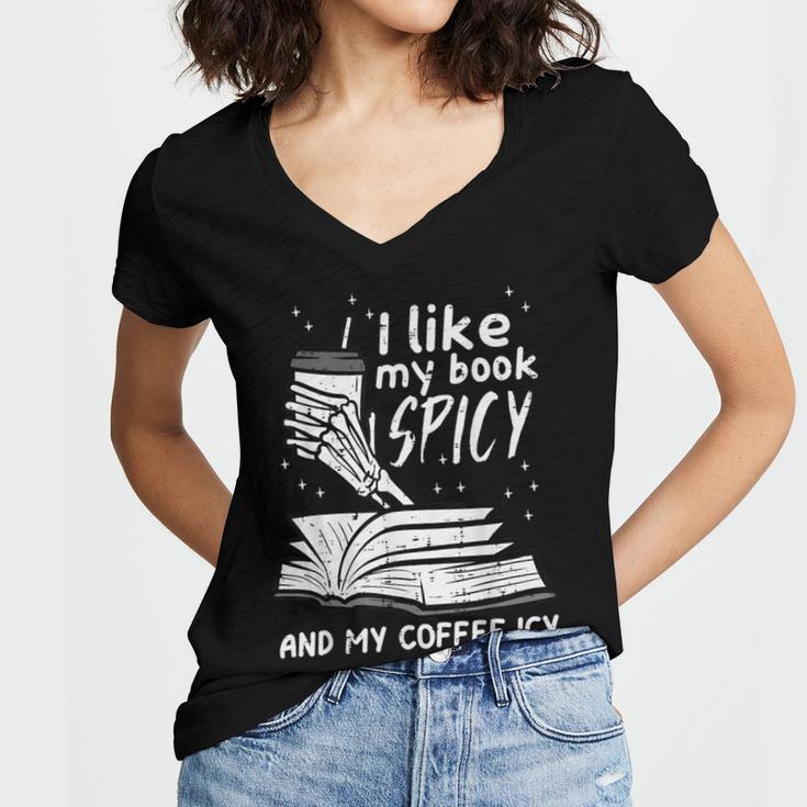 I Like My Book Spicy Read Reading Librarian Men Women Kids Women's Jersey Short Sleeve Deep V-Neck Tshirt I Like My Book Spicy Read Reading Librarian Men Women Kids Women's Jersey Short Sleeve Deep V-Neck Tshirt