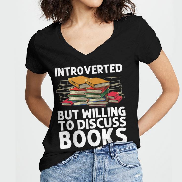 Bookworm Art For Men Women Book Reading Lover Bookish Women's Jersey Short Sleeve Deep V-Neck Tshirt