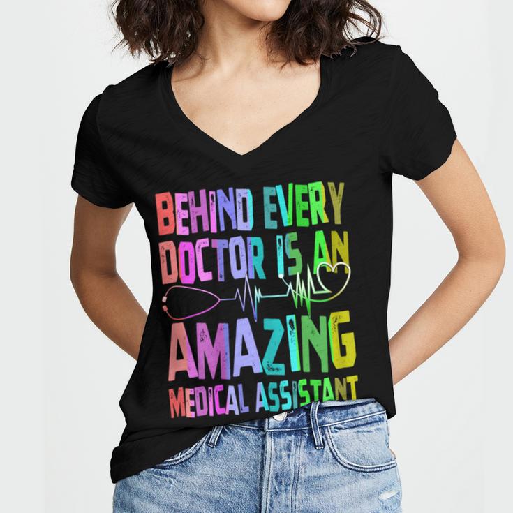 Certified Medical Assistant CMA Graduation Women's Jersey Short Sleeve Deep V-Neck Tshirt