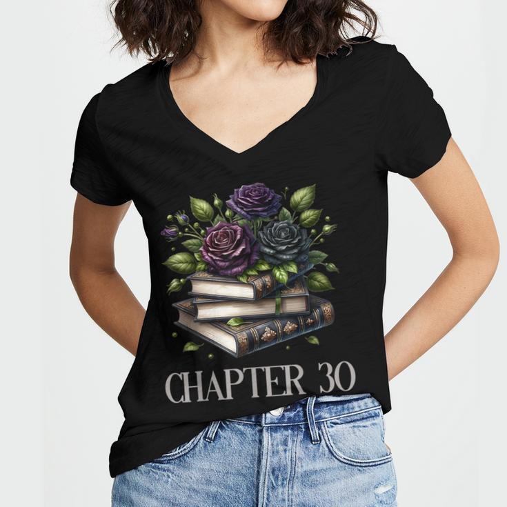 Chapter 30 30th Birthday Women Book Lovers Dark Romance Women's Jersey Short Sleeve Deep V-Neck Tshirt Chapter 30 30th Birthday Women Book Lovers Dark Romance Women's Jersey Short Sleeve Deep V-Neck Tshirt