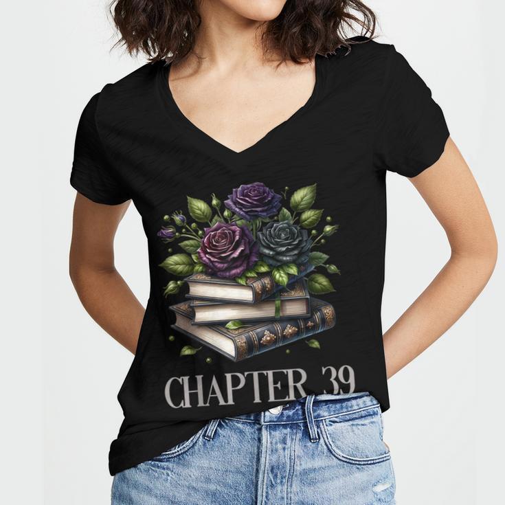 Chapter 39 39th Birthday Women Book Lovers Dark Romance Women's Jersey Short Sleeve Deep V-Neck Tshirt Chapter 39 39th Birthday Women Book Lovers Dark Romance Women's Jersey Short Sleeve Deep V-Neck Tshirt