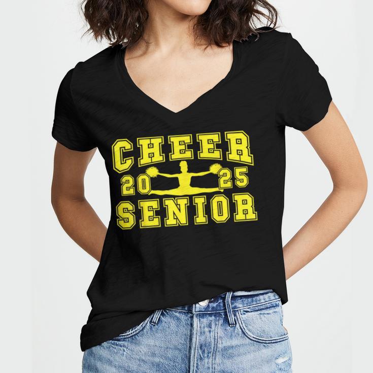 Cheerleading Senior Night Cheer Senior 2025 Graduation 10 Women's Jersey Short Sleeve Deep V-Neck Tshirt