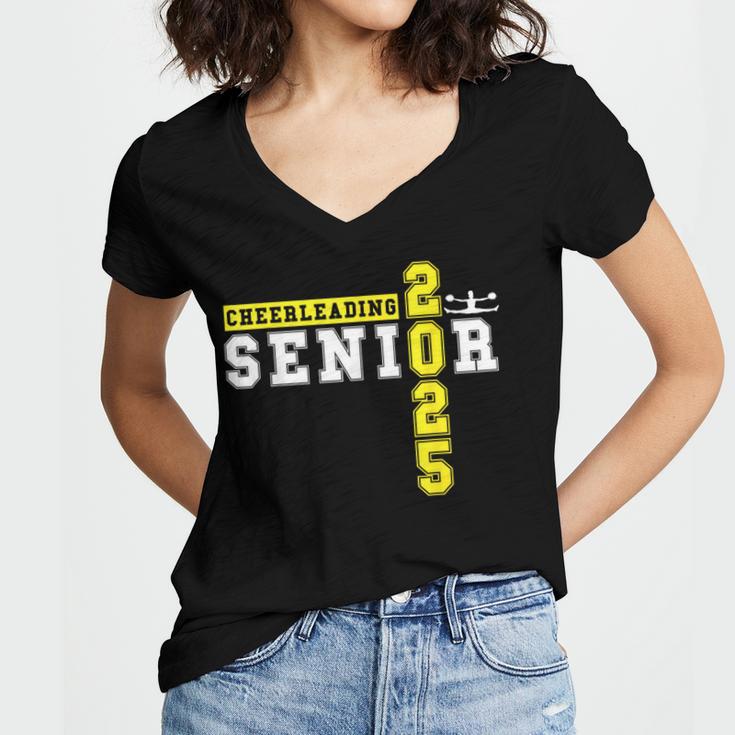 Cheerleading Senior Night Cheer Senior 2025 Graduation 11 Women's Jersey Short Sleeve Deep V-Neck Tshirt