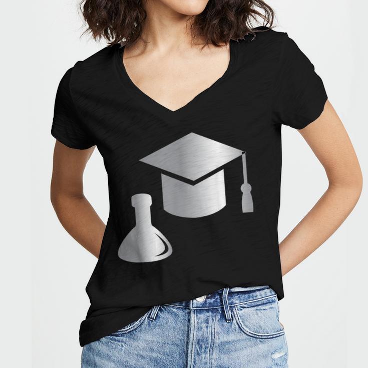 Chemistry Science Degree Graduation Women's Jersey Short Sleeve Deep V-Neck Tshirt