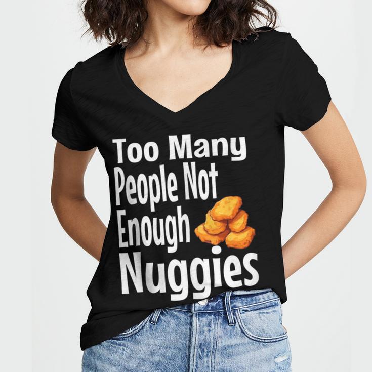Chicken Nugget Saying Introvert Nuggie Foodie Food Women's Jersey Short Sleeve Deep V-Neck Tshirt Chicken Nugget Saying Introvert Nuggie Foodie Food Women's Jersey Short Sleeve Deep V-Neck Tshirt