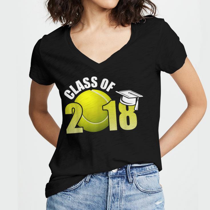 Class Of 2018 Shirts Graduation Senior Tennis Shirt Women's Jersey Short Sleeve Deep V-Neck Tshirt