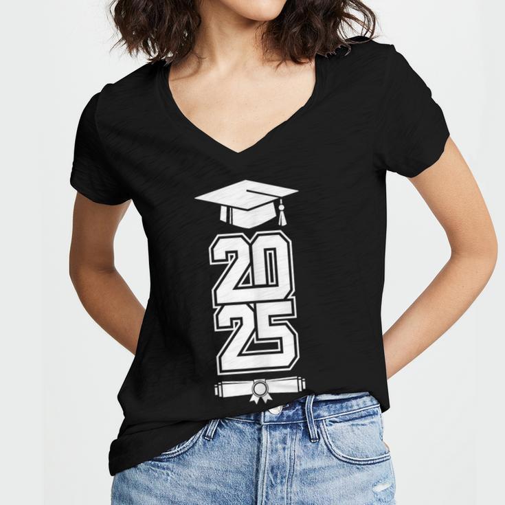 Class Of 2025 Done Graduation For Him Her Women Men Women's Jersey Short Sleeve Deep V-Neck Tshirt