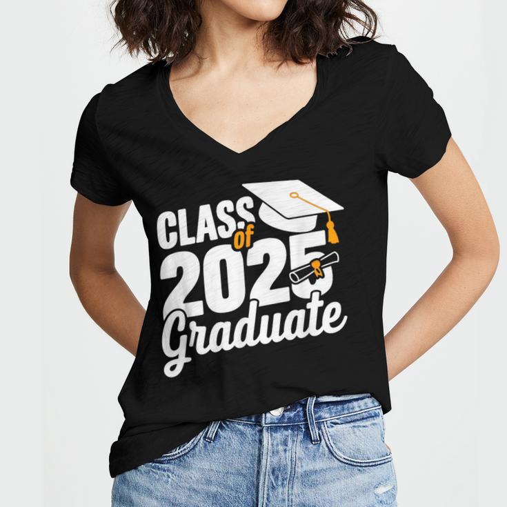 Class Of 2025 Graduate 2025 Graduation Women's Jersey Short Sleeve Deep V-Neck Tshirt