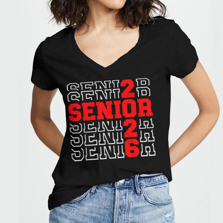 Class Of 2026 Senior Back To School 2026 Graduation 2026 Women's Jersey Short Sleeve Deep V-Neck Tshirt