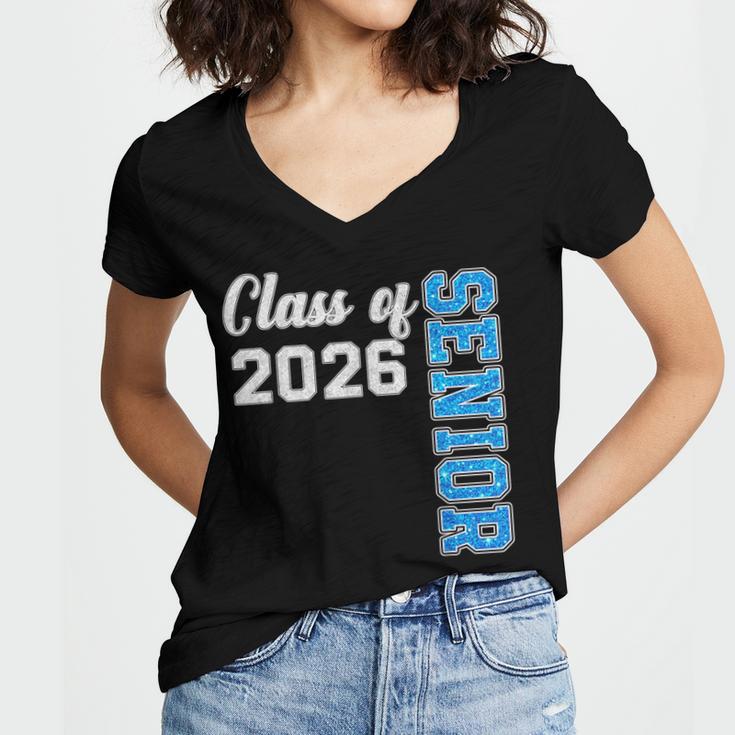 Class Of 2026 Senior Shirt Graduation 2026 Women's Jersey Short Sleeve Deep V-Neck Tshirt
