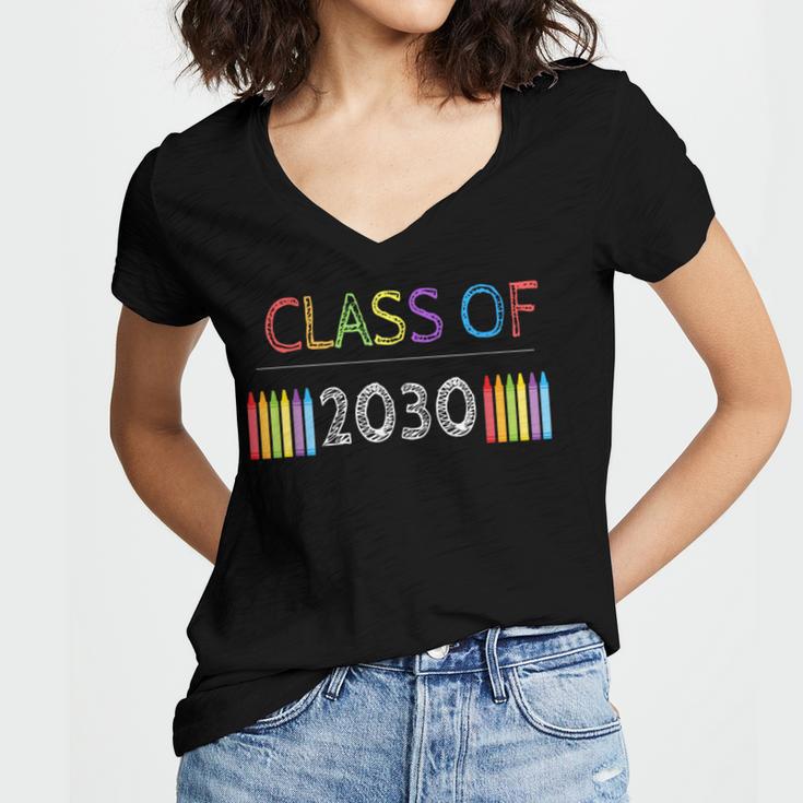 Class Of 2030 Graduation Shirt Men Women Boys Girls Cute Women's Jersey Short Sleeve Deep V-Neck Tshirt
