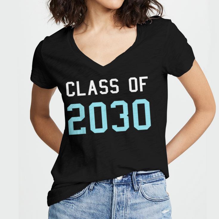 Class Of 2030 Graduation T-Shirt Women's Jersey Short Sleeve Deep V-Neck Tshirt