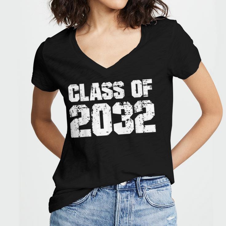 Class Of 2032 High School College Graduation Reunion T-Shirt Women's Jersey Short Sleeve Deep V-Neck Tshirt