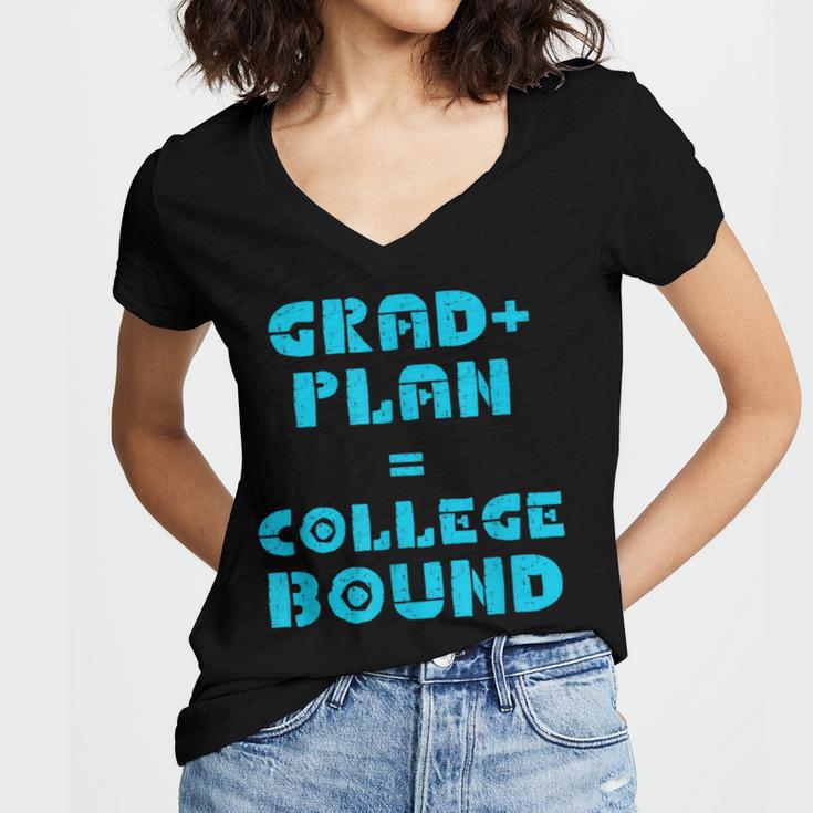 College Bound Graduation 2023 Grad Plan College Bound Women's Jersey Short Sleeve Deep V-Neck Tshirt