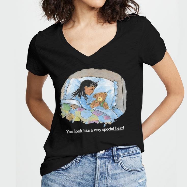 Corduroy A Very Special Bear Illustrated Children's Book Women's Jersey Short Sleeve Deep V-Neck Tshirt Corduroy A Very Special Bear Illustrated Children's Book Women's Jersey Short Sleeve Deep V-Neck Tshirt