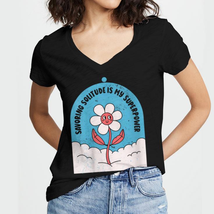 Cute Introvert Shy Teen Anti-Social Inner Strength Women's Jersey Short Sleeve Deep V-Neck Tshirt Cute Introvert Shy Teen Anti-Social Inner Strength Women's Jersey Short Sleeve Deep V-Neck Tshirt