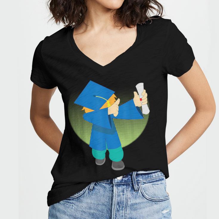 Dabbing Graduation Class Of 2019 Men Women YouthShirt Women's Jersey Short Sleeve Deep V-Neck Tshirt
