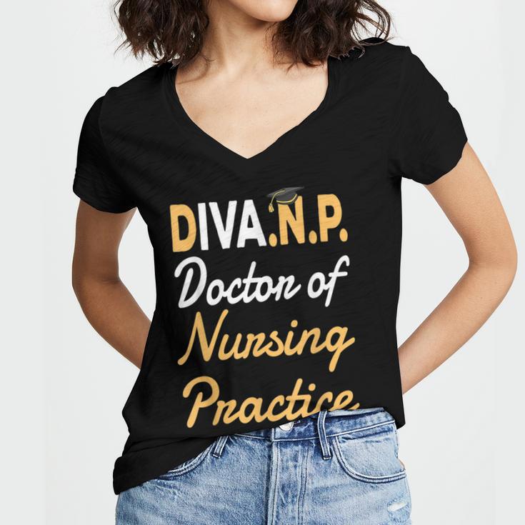 DNP Doctoral Graduation For Doctor Of Nursing Practice Women's Jersey Short Sleeve Deep V-Neck Tshirt