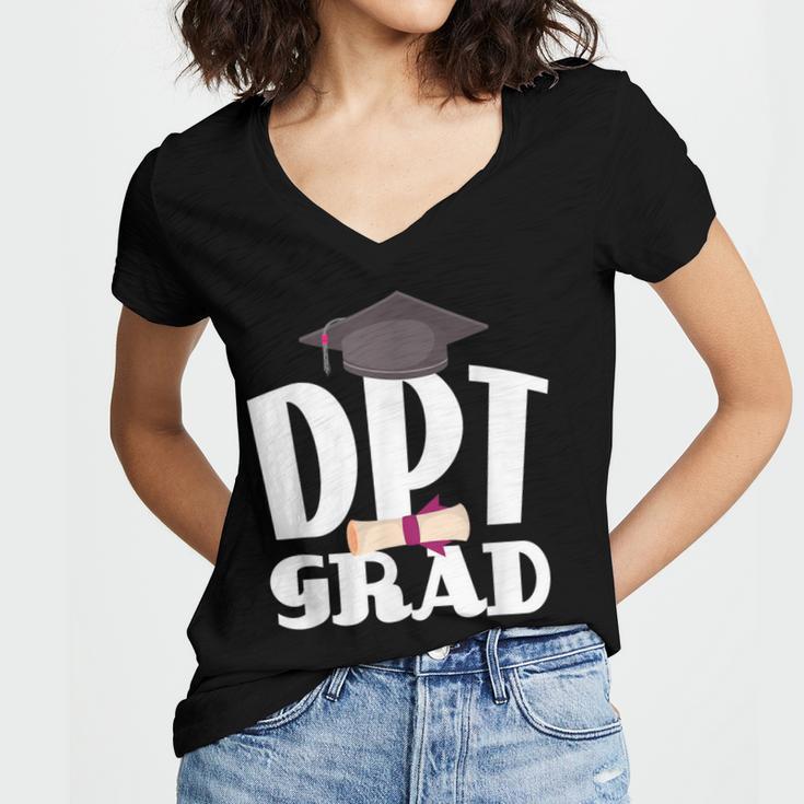Doctor Of Physical Therapy Graduation T-Shirt Therapist DPT Women's Jersey Short Sleeve Deep V-Neck Tshirt
