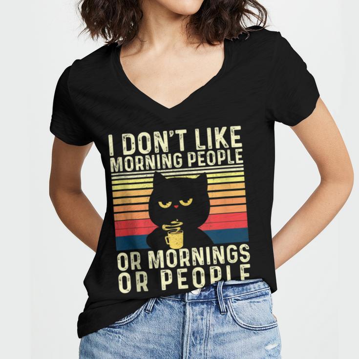 I Don't Like Morning People Introvert Introverted Antisocial Women's Jersey Short Sleeve Deep V-Neck Tshirt I Don't Like Morning People Introvert Introverted Antisocial Women's Jersey Short Sleeve Deep V-Neck Tshirt