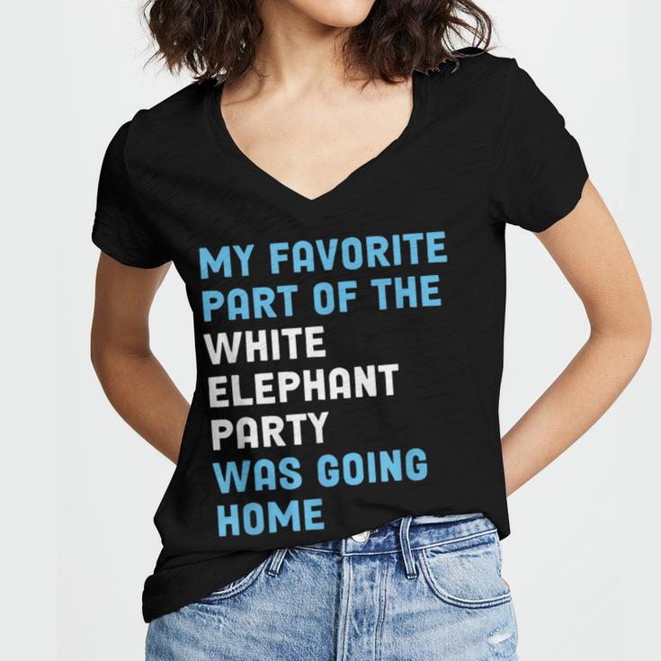 Elephant Party For Introvert Going Women's Jersey Short Sleeve Deep V-Neck Tshirt