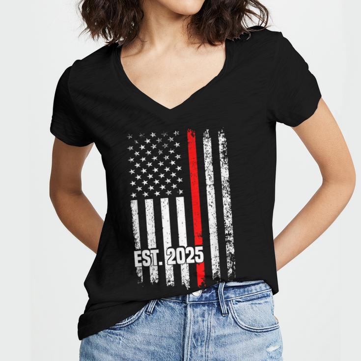 Fire Academy Survivor Firemen Fire School Graduation Women's Jersey Short Sleeve Deep V-Neck Tshirt