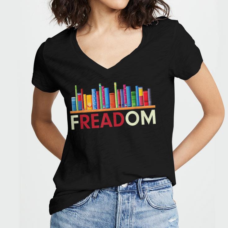 Freadom Anti-Banned Books – Read Banned Books Library Women's Jersey Short Sleeve Deep V-Neck Tshirt Freadom Anti-Banned Books – Read Banned Books Library Women's Jersey Short Sleeve Deep V-Neck Tshirt