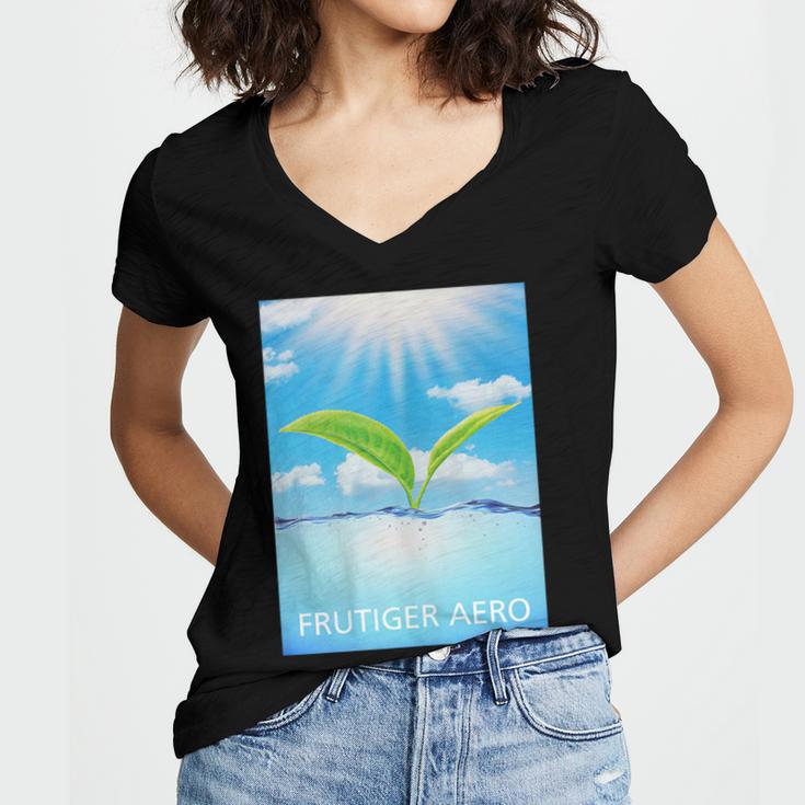 Frutiger Aero Aesthetics Women's Jersey Short Sleeve Deep V-Neck Tshirt