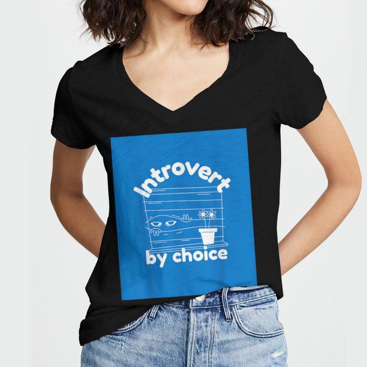 Fun For Introverts Women's Jersey Short Sleeve Deep V-Neck Tshirt Fun For Introverts Women's Jersey Short Sleeve Deep V-Neck Tshirt