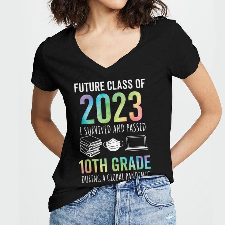 Future Class Of 2023 10th Grade Graduation 2021 Women's Jersey Short Sleeve Deep V-Neck Tshirt