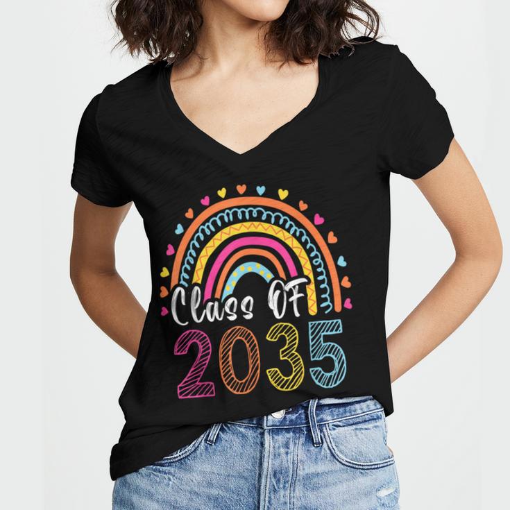 Future Class Of 2035 Preschool Graduation Pre-K Graduate Women's Jersey Short Sleeve Deep V-Neck Tshirt