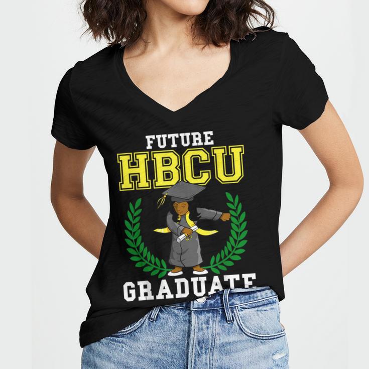 Future HBCU Graduation Shirt College Flossing Girl Tee Women's Jersey Short Sleeve Deep V-Neck Tshirt