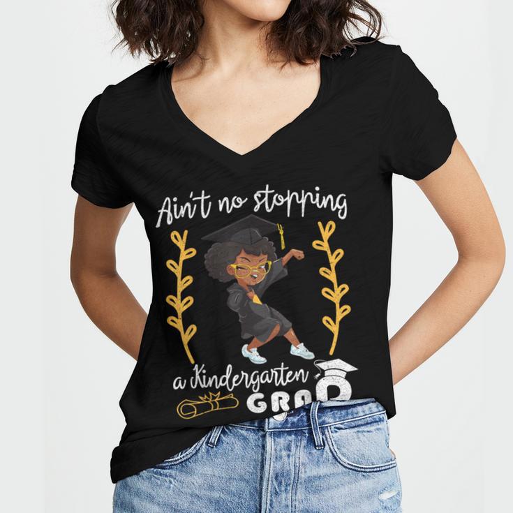 Girl Magic Graduate Kindergarten Graduation 2023 Women's Jersey Short Sleeve Deep V-Neck Tshirt