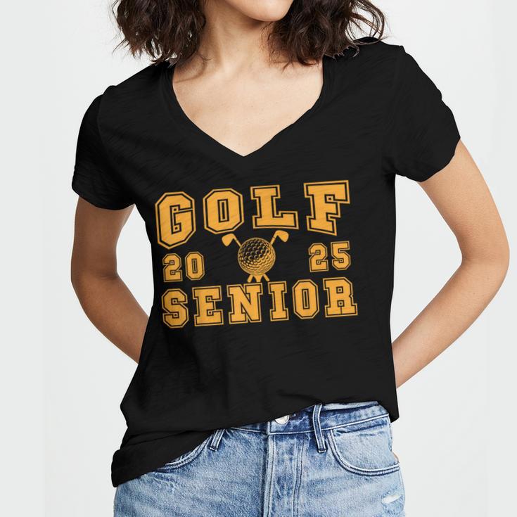 Golf Senior Night Golf Senior 2025 Graduation 14 Women's Jersey Short Sleeve Deep V-Neck Tshirt