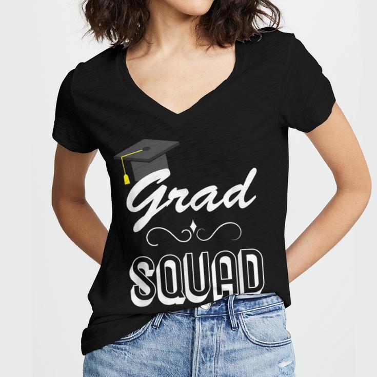 Grad Squad Cute Graduation Women's Jersey Short Sleeve Deep V-Neck Tshirt