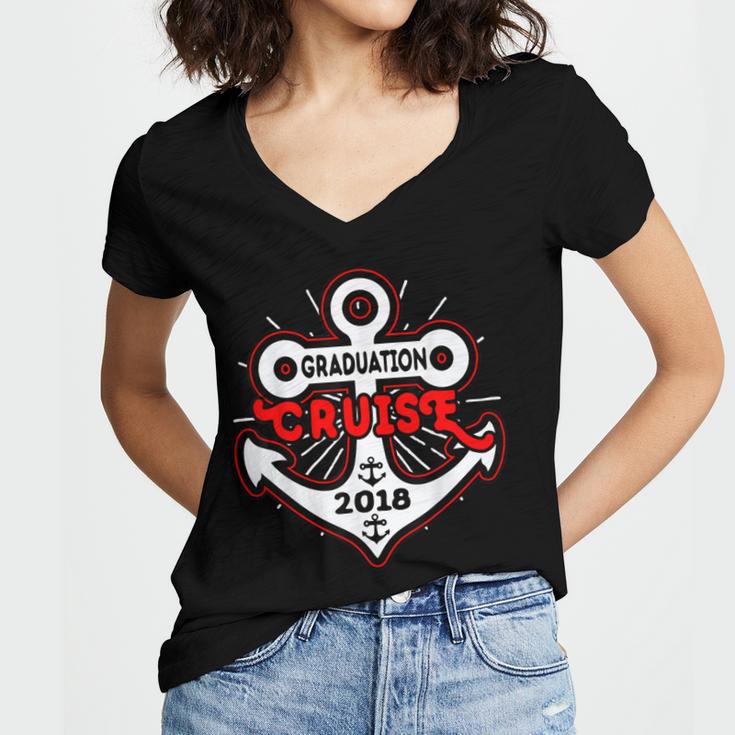 Graduation Cruise Graduation Cruise 2018 Shirt Women's Jersey Short Sleeve Deep V-Neck Tshirt