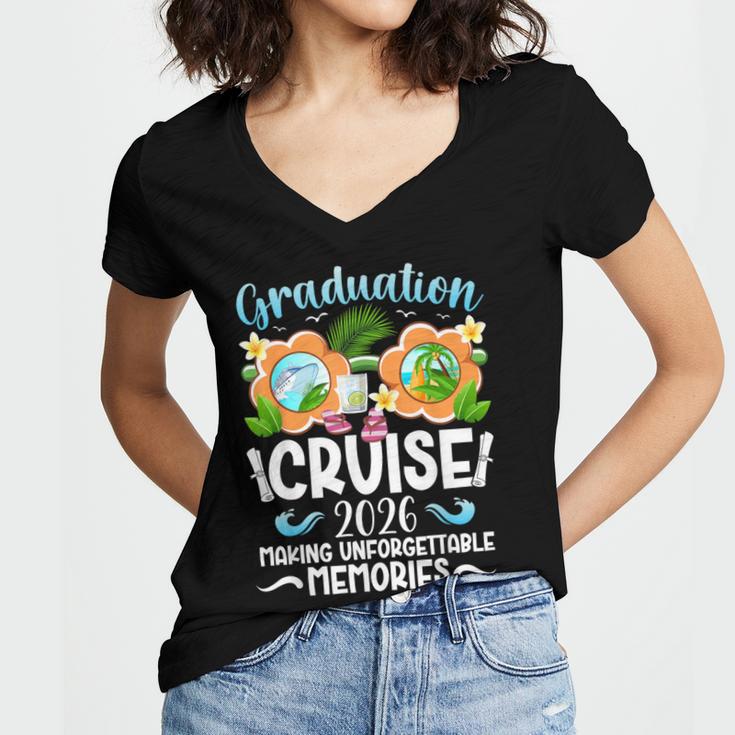 Graduation Cruise 2026 Making Memories Graduate Cruising Women's Jersey Short Sleeve Deep V-Neck Tshirt